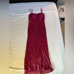 Azazie Elegant Burgundy Wedding Bridesmaid/Guest dress with slit